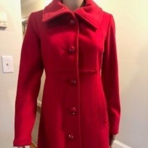 Beautiful red tailored winter coat.